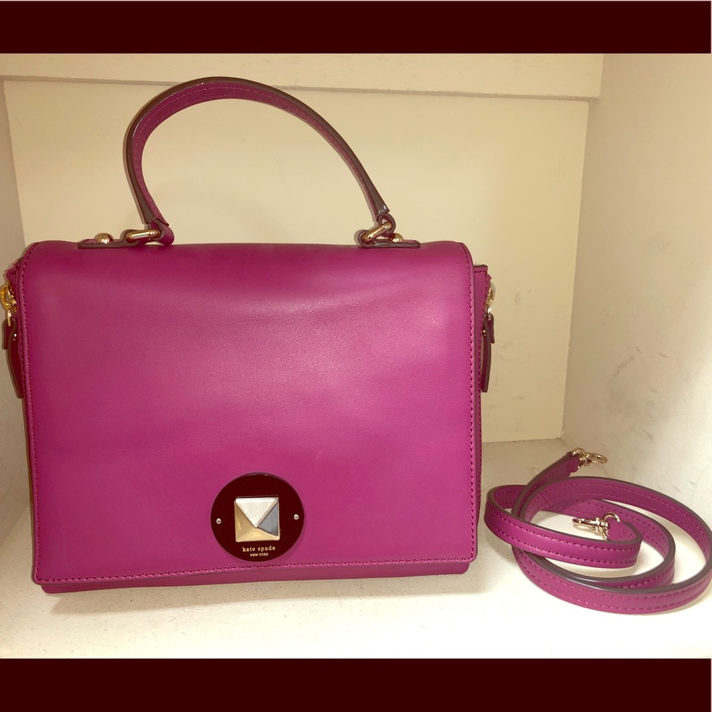 Pink Kate Spade top handle/crossbody flap bag